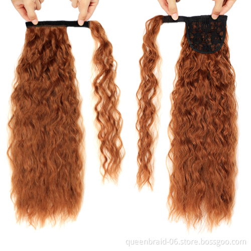 Clip in Ponytail Extension Wrap Around Long Straight Pony Tail Hair Synthetic Hairpiece